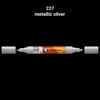 מרקר אקריליק דו ראשי - Molotow One4All Marker 4+1.5mm - 227-metallic-silver
